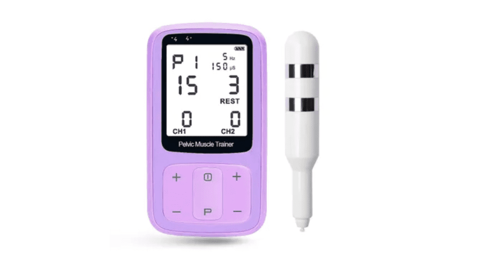 Pelvic muscle trainer with probe